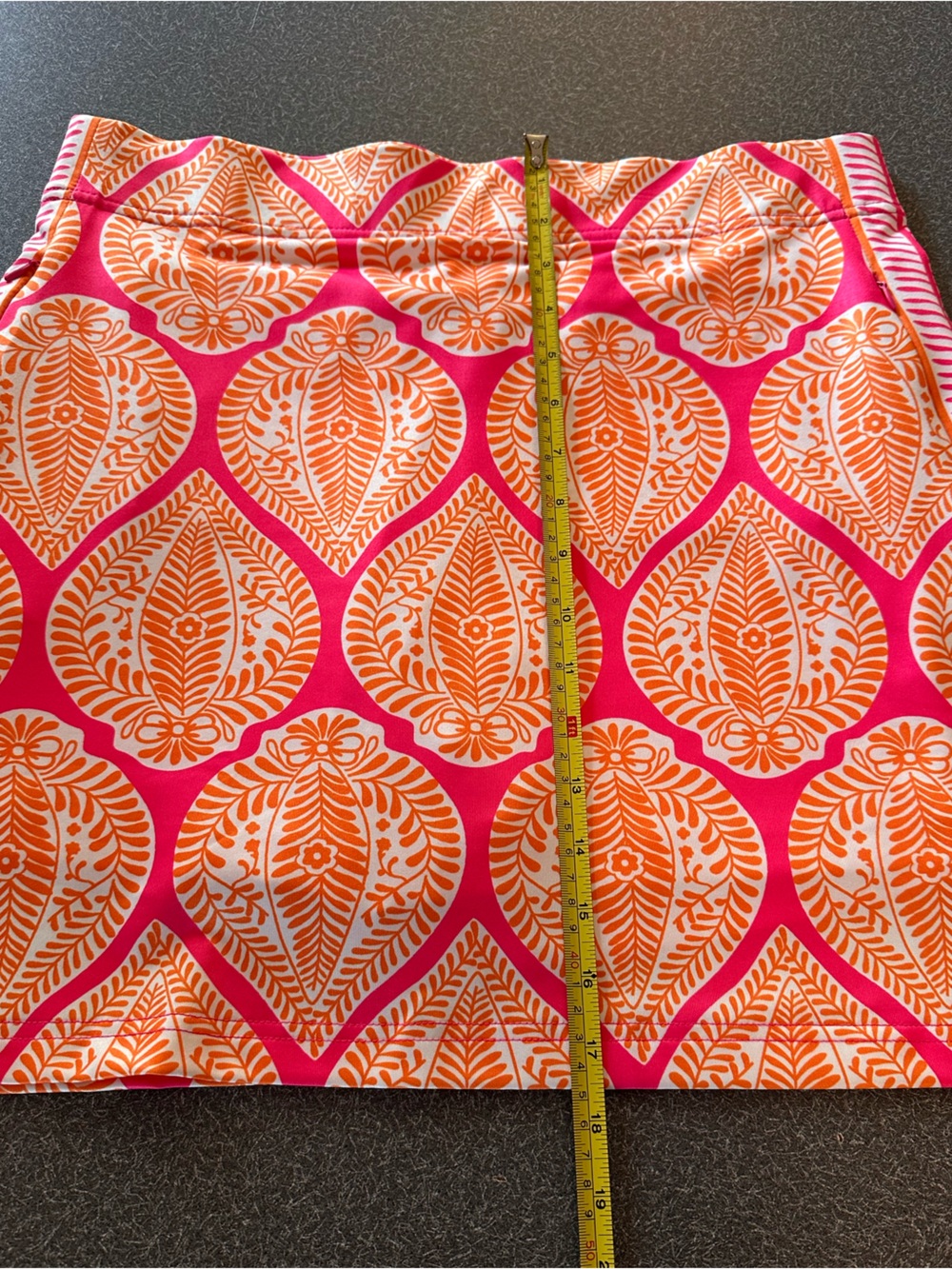 Gretchen Scott Arabesque Skippy Skort Pink Orange Jersey Golf Tennis L - Picture 7 of 7